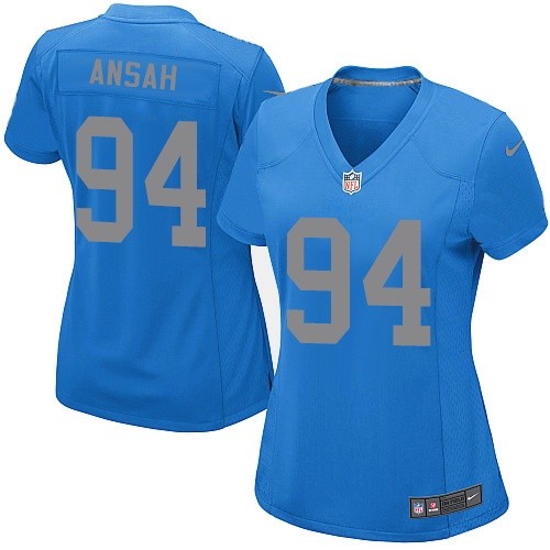 Women's Game Ziggy Ansah Nike Jersey Blue Alternate - #94 NFL Detroit Lions
